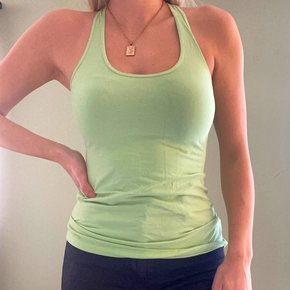 Pastel green LULULEMON workout top